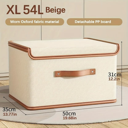 Two-Pack Foldable Storage Bins with Flip-Top Lids, Front Handles and Four Exact Capacity Options