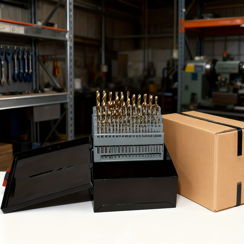 60-Piece Wire-Gauge Cobalt Drill Bit Set in Sizes 1 Through 60 with Indexed Storage Case for Metalwork