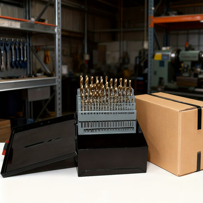 60-Piece Wire-Gauge Cobalt Drill Bit Set in Sizes 1 Through 60 with Indexed Storage Case for Metalwork