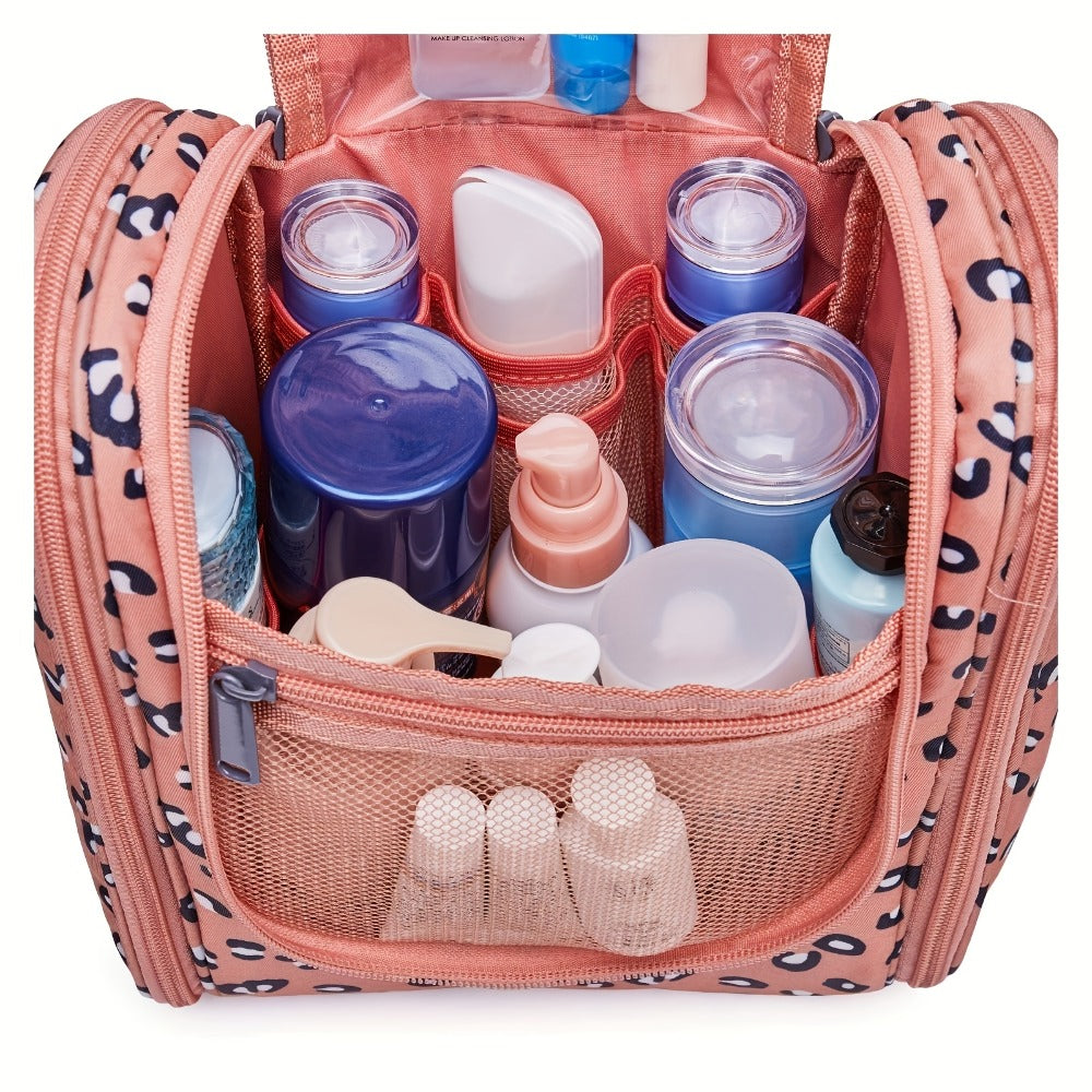 Hanging Toiletry Bag for Women Large Capacity Travel Makeup Organizer Bag with Hook Multi-Compartment Waterproof Cosmetic Pouch 16 Prints for Cruise Gym