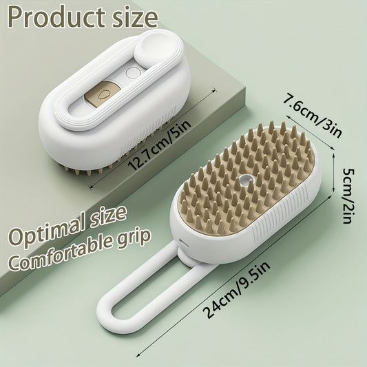 Cat Grooming Steam Brush - Self-Cleaning 4-in-1 Pet Brush with Spray for Cats & Dogs Shedding Grooming Control Deshedding Tool