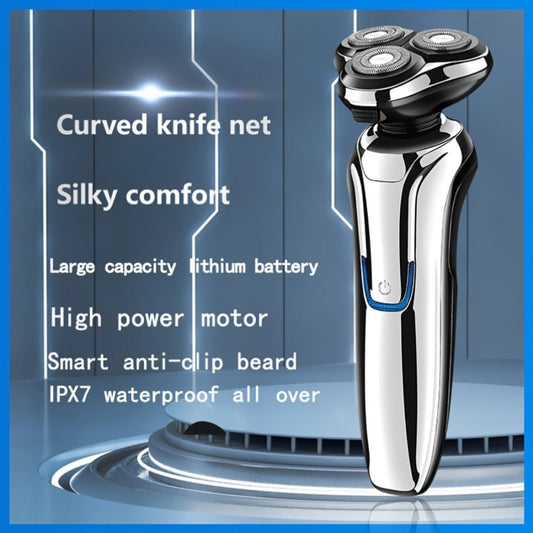 Electric Shaver 4D Floating Triple-Blade Razor with Wet/Dry Waterproof Use, LED Display and Type-C Charging