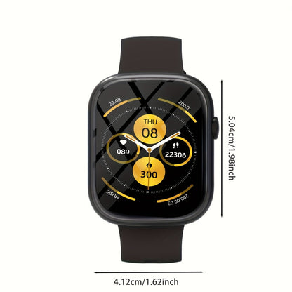 Pink Smartwatch for Women & Men – 2.01" Screen Bluetooth 5.3 Multiple Sports Modes Pedometer Fitness Tracker Lightweight Silicone Strap Everyday Activity Watch Affordable Gift for Her Him