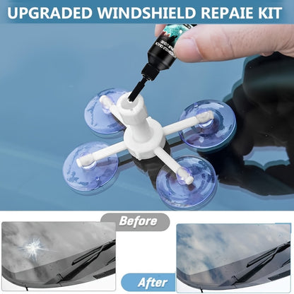 Windshield Repair Kit – Nano Resin Fix for Chips, Bullseye & Star Cracks in 15 Minutes, DIY Glass Crack Repair with Suction Injector, Restores Optical Clarity, Prevents Spreading