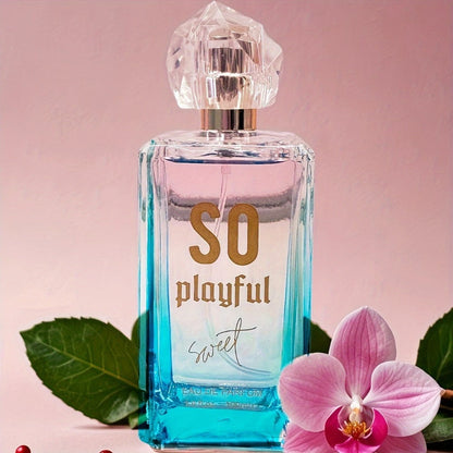 Women's Eau de Parfum 3.4oz 100ml - SO PLAYFUL Long Lasting Perfume Spray - White Cyclamen Pepper Cherry Floral Fruity Scent for Her