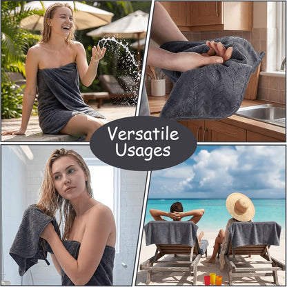 Bath Towels Set 18 or 20 Piece Coral Fleece Mix with Washcloths and Bath Ball in Multiple Colors