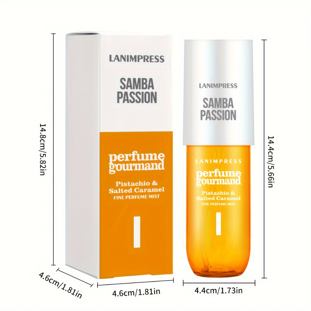 3 oz Samba Passion Gourmand Hair and Body Fragrance Mist for Women in a Travel-Size Spray for Travel
