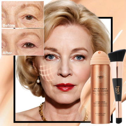 Two-Piece Spray Liquid Foundation and Brush Set with Matte Finish in Shades 110, 120 or 210
