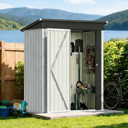 Garden Storage Shed | Metal Lockable Tool Backyard Waterproof Compact