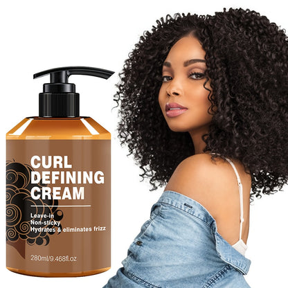 280ml Curl Defining Cream in Pump Bottle with Leave-In Styling Directions for Wavy and Curly Hair