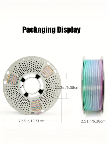 Gryddle PLA Rainbow Filament 1.75mm 0.55LB Color Shift Multicolor Gradient Matte Jelly Crystal Finish Single Extruder FDM Compatible DIY Art Cosplay Gift
