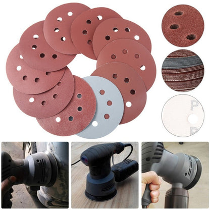 Ninety-Four-Piece 5-Inch Eight-Hole Hook-and-Loop Sanding Disc Set with Ten Assorted Grit Levels