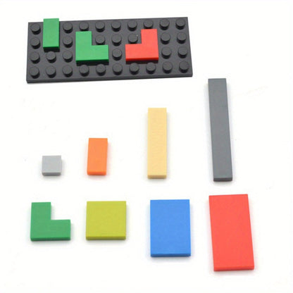 Flat Tile Building Block Refill Set with 150 Pieces in 1x1, 1x2 and 1x6 Sizes, Six Color Options