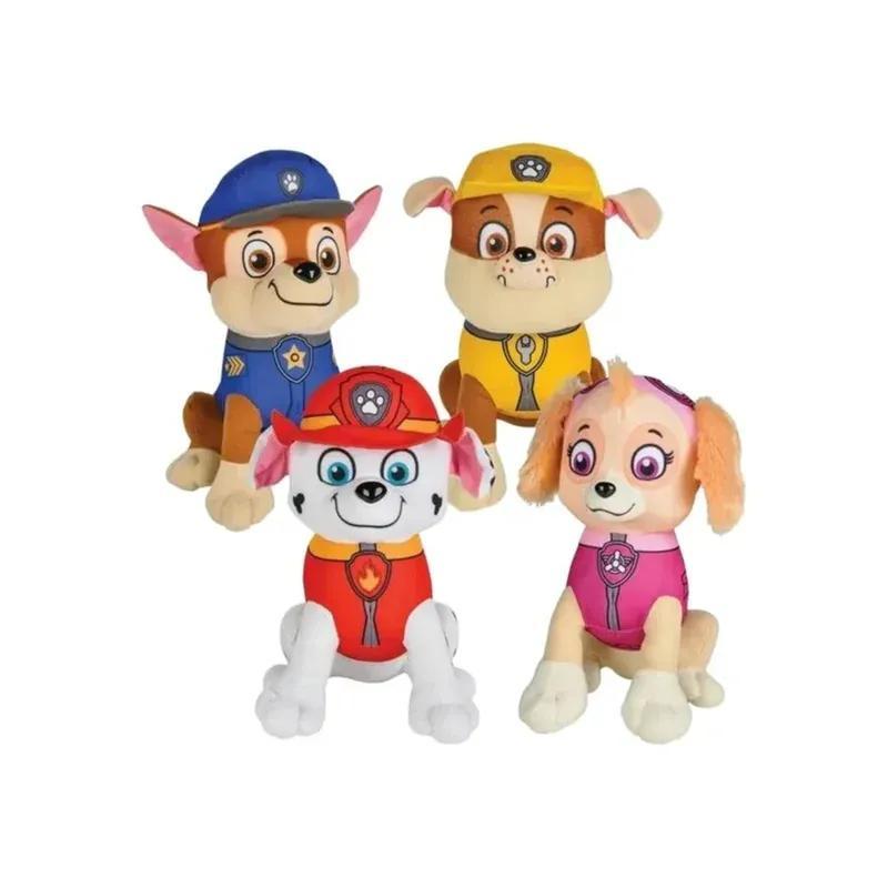 Stuffed Animal Four-Character Rescue Pup Set with 8-Inch Figures and Color-Coded Uniform Details