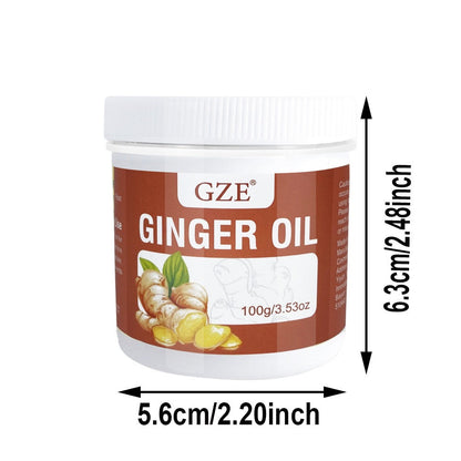 Hair Oil GZE Ginger 100g White Screw-Lid Jar with 3.53oz Label for Hair and Scalp Application