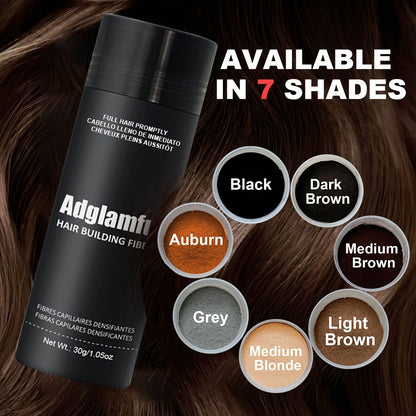 Large 30-Gram Hair Fiber Powder in Black or Dark Brown with Tall Shaker-Style Container Design