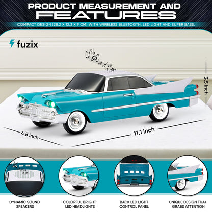Portable Bluetooth Speaker Fuzix WS-1965 Retro Car with LED Lights, Mic, FM, AUX, USB and TF