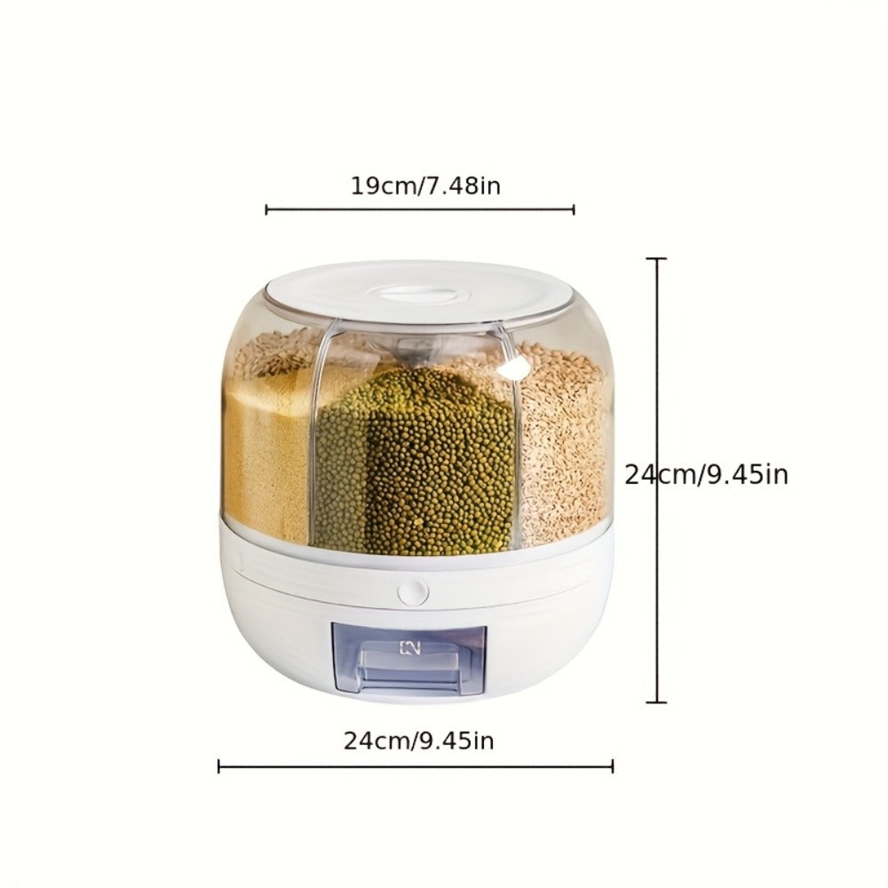 Candy Dispenser Storage Box Large, Sealed Smart Partition Container for Small Candies, Grain, Flour & Pet Food