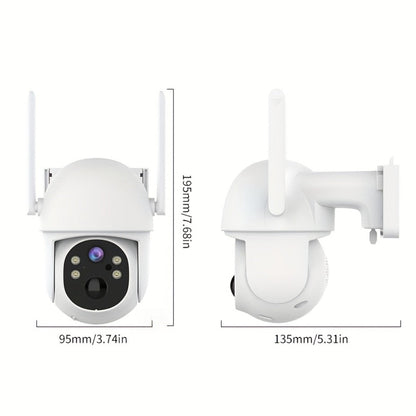 Two-Camera Solar Outdoor Security Set with Two Panels, Full-Color Night View Label and Two-Way Audio