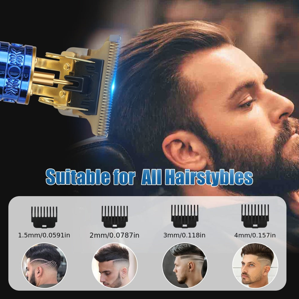 Hair Clipper Cordless T-Blade Trimmer with Four Guide Combs, 800mAh Battery and 120-Minute Listed Runtime