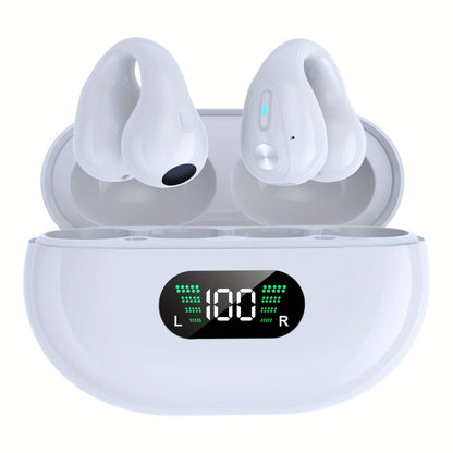 Menzluio Bone Conduction Headphones 48H Playtime HiFi Stereo Active Call Noise Canceling Wireless Open-Ear Headset for iPhone Android Sports Running Cycling Outdoor Awareness