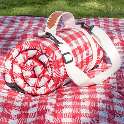 80 x 80-Inch Picnic Blanket with Foldable Carry Straps and Five Plaid, Floral or Stripe Pattern Options