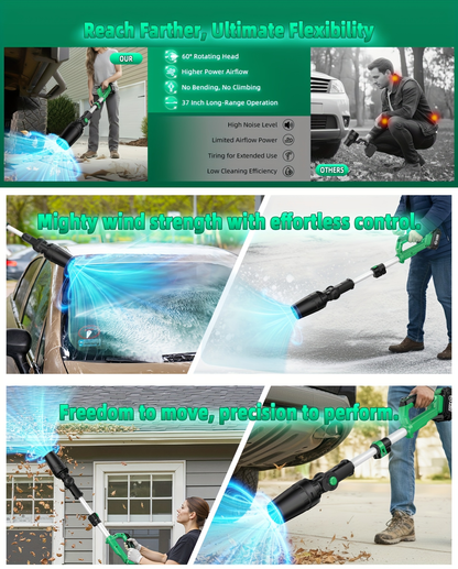 KIMO 20V Brushless Cordless Leaf Blower 650CFM 280MPH with 4000mAh Battery & Fast Charger, 31000RPM Turbo Motor, 3-Speed, Lightweight Handheld for Yard Patio Snow Blowing