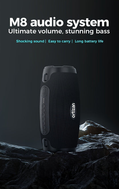 Bluetooth Speaker Ortizan 100W Boombox with 14000mAh Battery, IPX7 Rating, RGB Lights, USB and Carry Strap