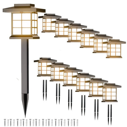Solar Garden Lights Pathway Stakes in 6/12/24-Piece Sets with Warm, Cool or Multicolor Options