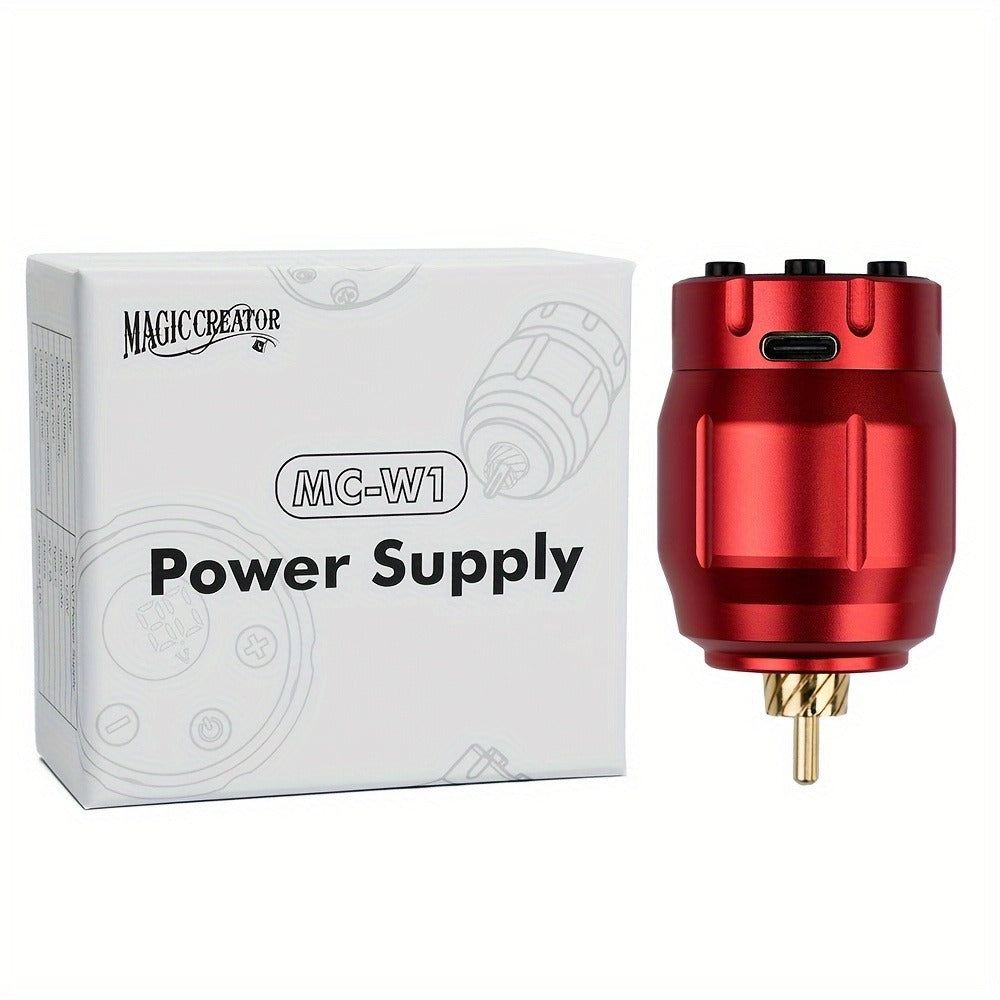 MC-W1 Rechargeable RCA Tattoo Power Supply with LED Display in Golden, Black, Red or Silvery