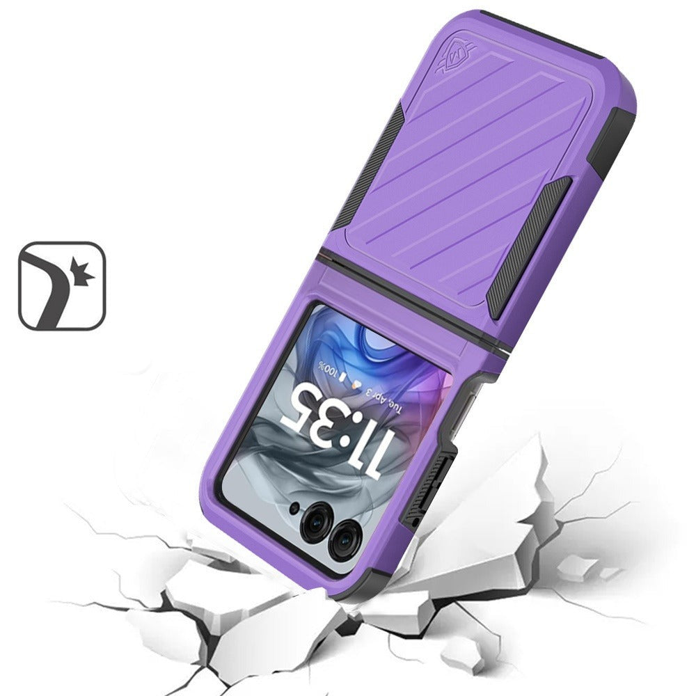 Phone Case Navy Dual-Layer PC and TPU Cover with Wireless Charging Support for Motorola Razr 2024
