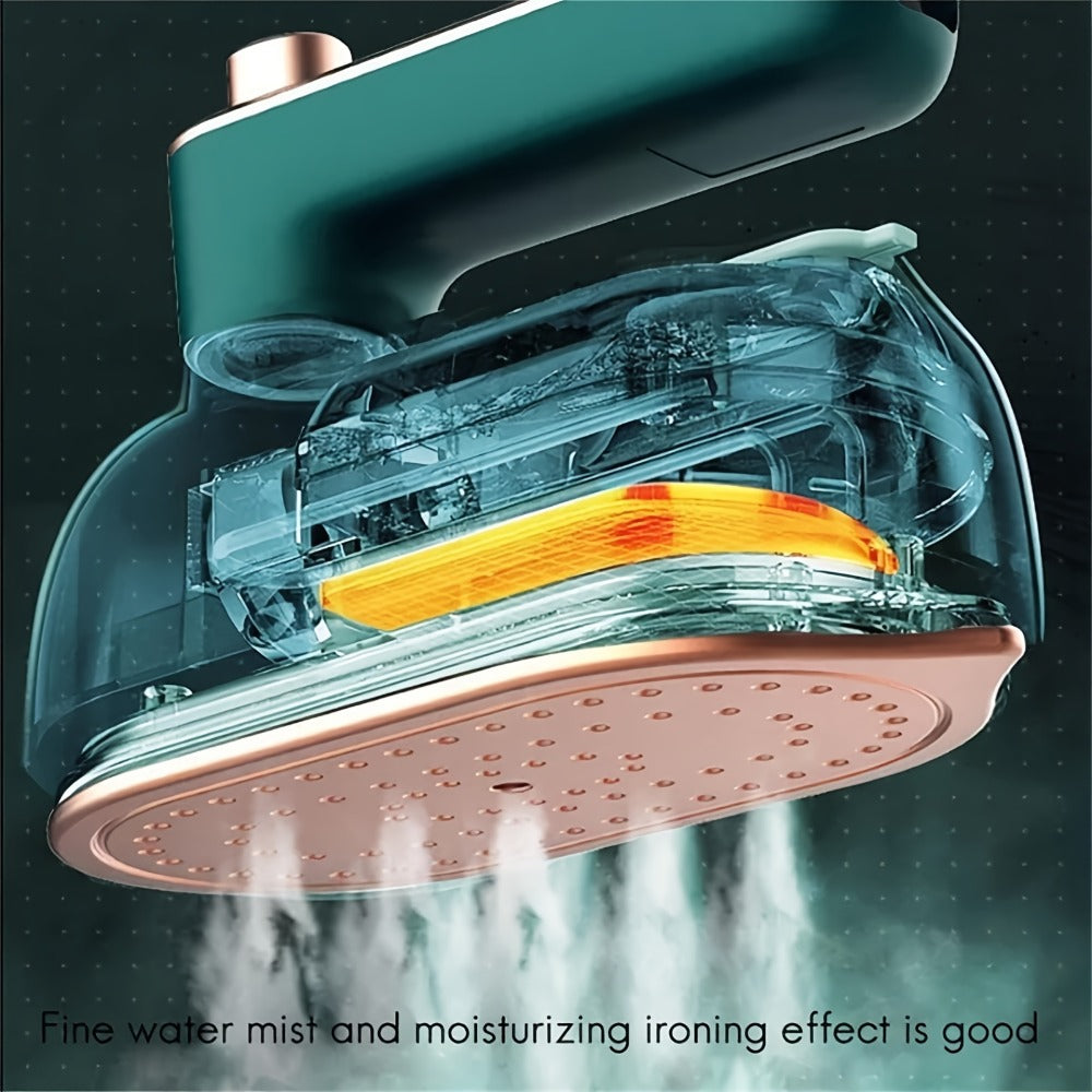 Foldable 3-in-1 Mini Garment Steamer and Iron with 40W Label, Matching Base and Filling Cup