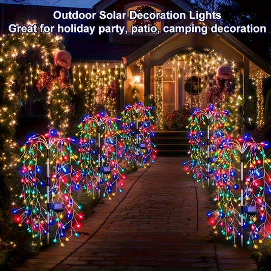 Solar Firecracker String Lights 120 LED, 8 Modes Waterproof