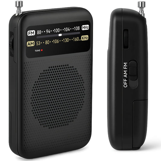 Qoosea Portable AM FM Radio with Long-Distance Reception, Handheld Transistor Radio with Crystal Clear Speaker, Battery Operated 2AA – Compact Emergency Radio for Outdoor, Camping, Travel, Home & Disaster Preparedness