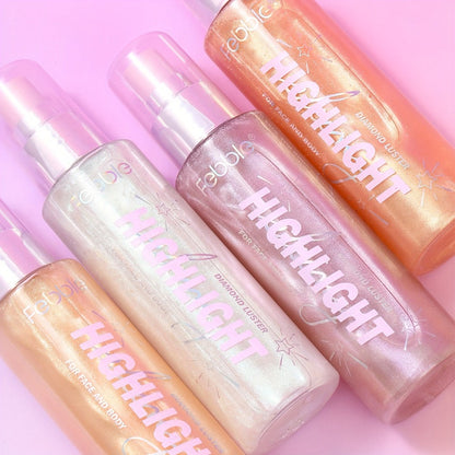 Body Glitter Spray Shimmer extended-wear Lightweight Non Greasy Luminous Radiant Glow for Body Face Hair Women Festival Party Everyday