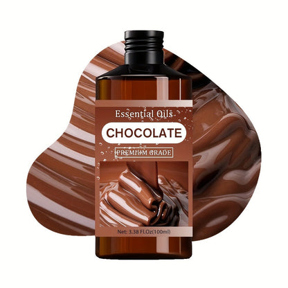 Chocolate-Scented Aromatic Oil in 100ml Amber Bottle with Brown Label and Single Size Option