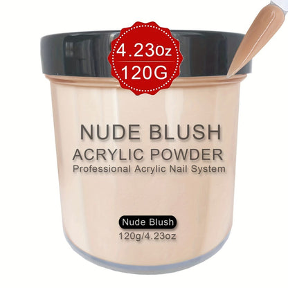 120g Acrylic Nail Powder Jar in Nude Blush, Beige or Beige Nude for Use with Compatible Acrylic Liquid