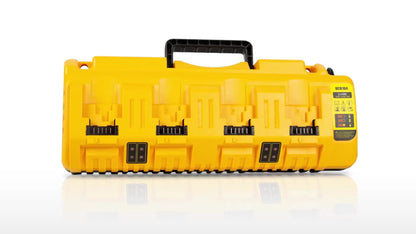 Four-Port Battery Charging Station Compatible with Select DeWalt 12V/20V Batteries, Two USB Ports and US Plug