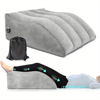 Inflatable Leg Elevation Pillow for Sleeping, Wedge Knee Support Cushion for Swelling, Leg Raise Pillow for Bed