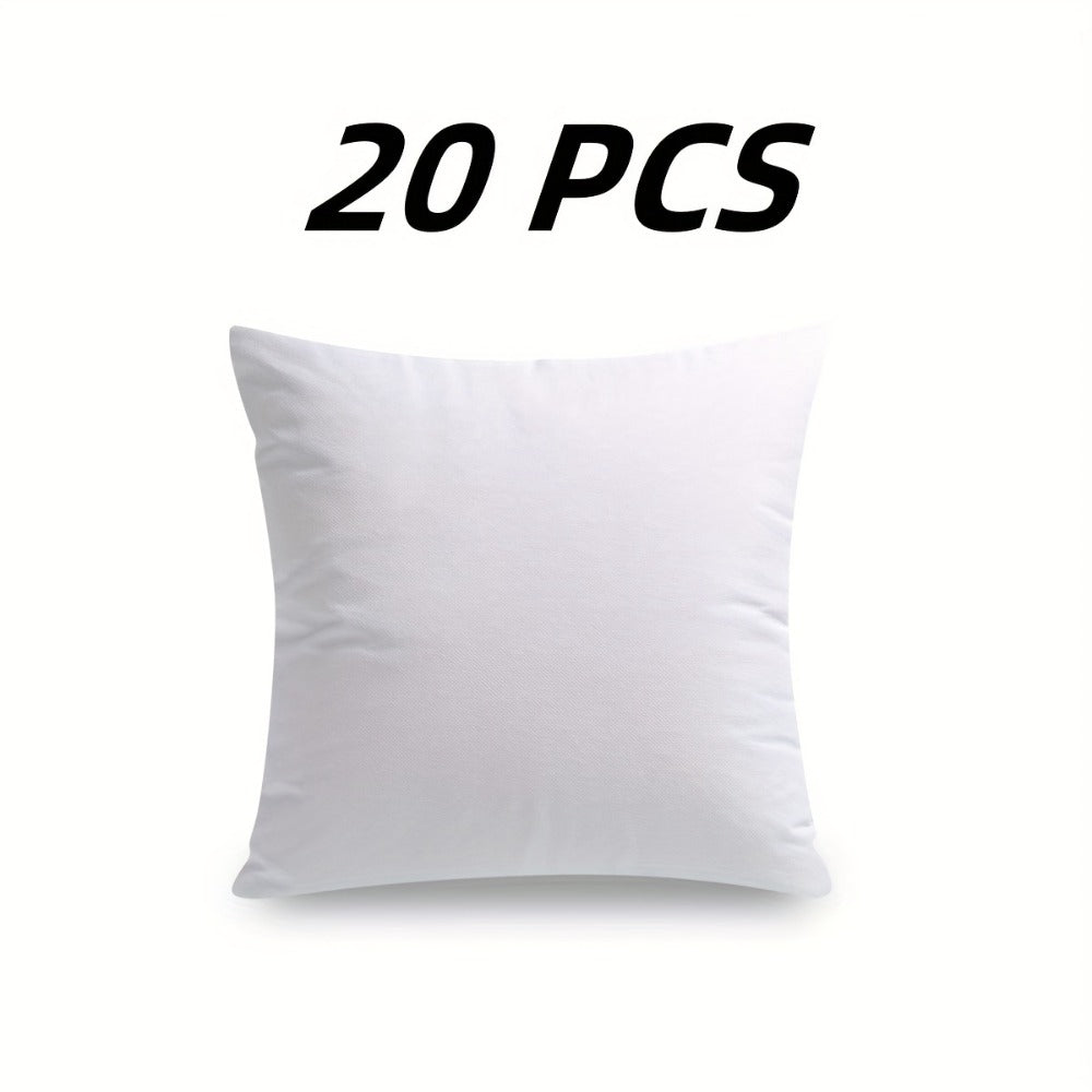White Pillow Inserts in Square or Lumbar Sizes with Single, Three, Five, Sixteen or Twenty-Piece Packs