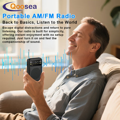 Pocket AM/FM Radio with 2-AA Battery Power, Headphone Jack and Single or Two-Piece Color Options