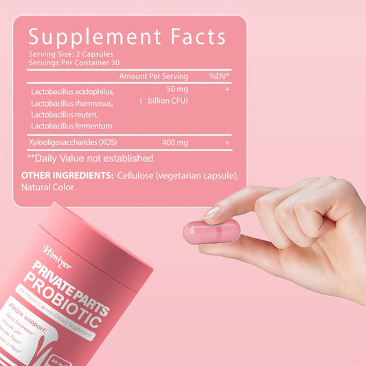 Women's Probiotic Capsules with Lactobacillus Acidophilus & Rhamnosus for Intimate Flora Balance, Vaginal Health, Gut Health & Immune Support for Women