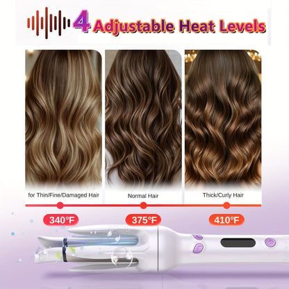 Automatic Hair Curler 28mm Barrel Negative Ion Technology 4 Temperature Settings Fast Heating Portable Travel Hair Curling Wand for Easy Curls Women Gift