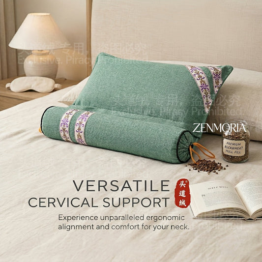 Detachable 2-in-1 Buckwheat Pillow – Ergonomic Support & Adjustable Comfort for Better Sleep