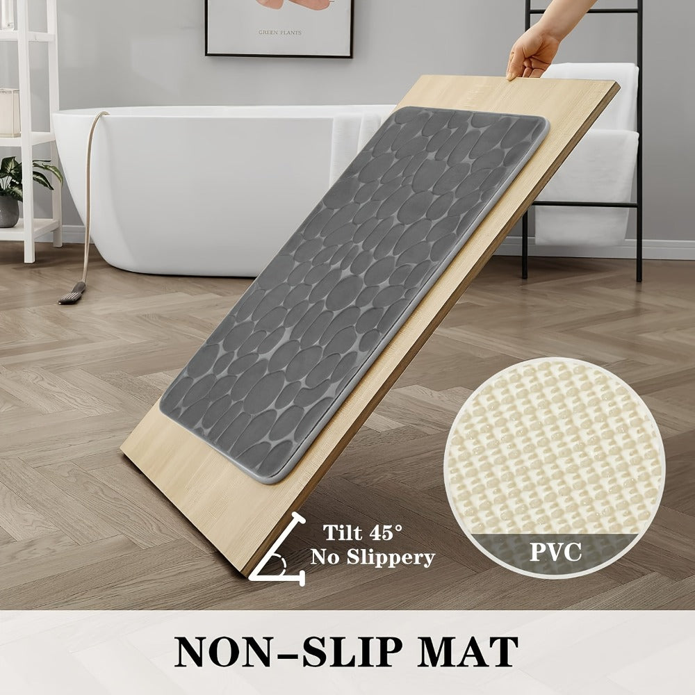 Memory Foam Bathroom Rug Set 5pcs - Non-Slip Absorbent Bath Mat Set for Sink Bathtub Shower Toilet, Machine Washable, Soft Plush Floor Mats