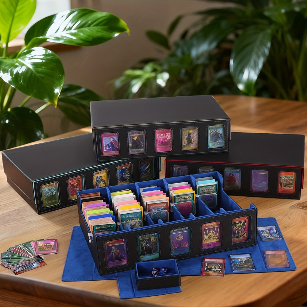 Front-Window Five-Row Collector Card Organizer with 24 Color Dividers, Five Clear Holders and Five Color Choices
