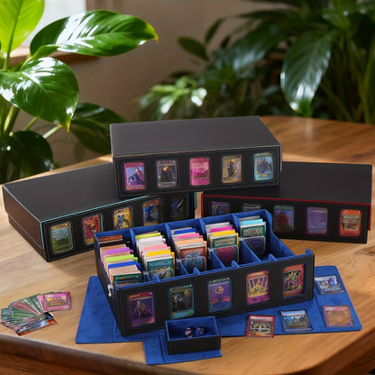 Front-Window Five-Row Collector Card Organizer with 24 Color Dividers, Five Clear Holders and Five Color Choices