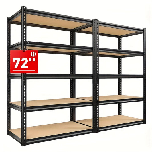 Heavy Duty Metal Shelving Unit 72 Inch – 400 lbs Per Shelf Adjustable Steel Storage Rack for Garage, Warehouse, Home & Office, Industrial Style Utility Shelf, Easy Assembly