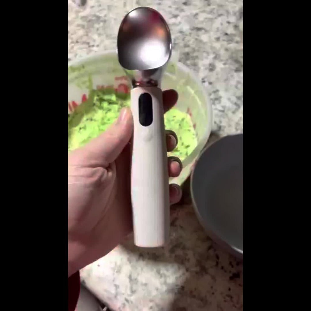 Electric Heated Ice Cream Scoop USB-C Rechargeable with 3 Temperature Settings 120°F 140°F 160°F IPX7 Waterproof Ergonomic Handle Gift for Ice Cream Lovers