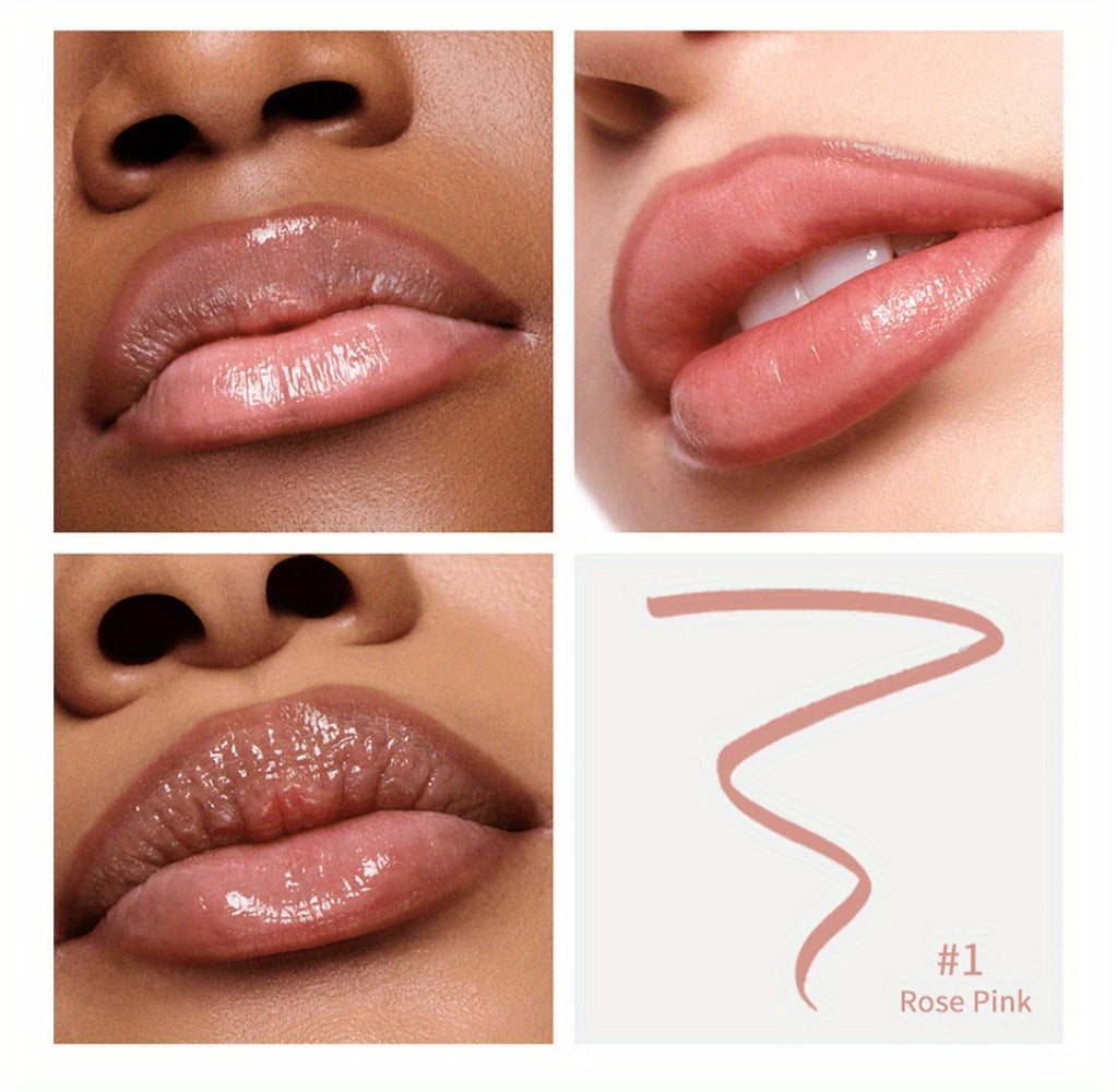 Four-Color Two-in-One Lip Stain Pen Set with Liner Tip and Matte Finish for Daily Makeup Looks